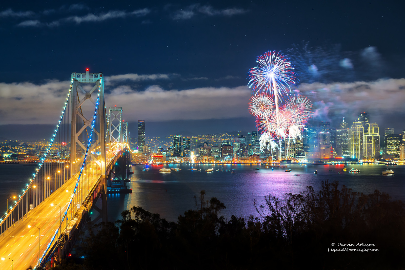 美國新海灣大橋由振華重工承建，全長為2.88公里，雙向共有12車道，設(shè)計日均汽車流量達(dá)30萬輛，可抗八級地震。橋上安裝了2萬5千盞節(jié)能燈，變化出多種圖形，使其代替金門大橋成為舊金山的新地標(biāo)，并與東海岸的自由女神像遙相呼應(yīng)。  振華重工2006年承建美國新海灣大橋項目，2011年圓滿完成交付，共歷時5年。2013年9月3日，美國舊金山－奧克蘭海灣大橋正式通車。新海灣大橋坐落在美國西海岸舊金山海灣地區(qū)，是世界同類鋼結(jié)構(gòu)橋梁中技術(shù)難度最高、跨度最大的單塔自錨抗震懸索鋼橋。中交集團(tuán)所屬振華重工承建新海灣大橋4.5萬噸的鋼結(jié)構(gòu)。